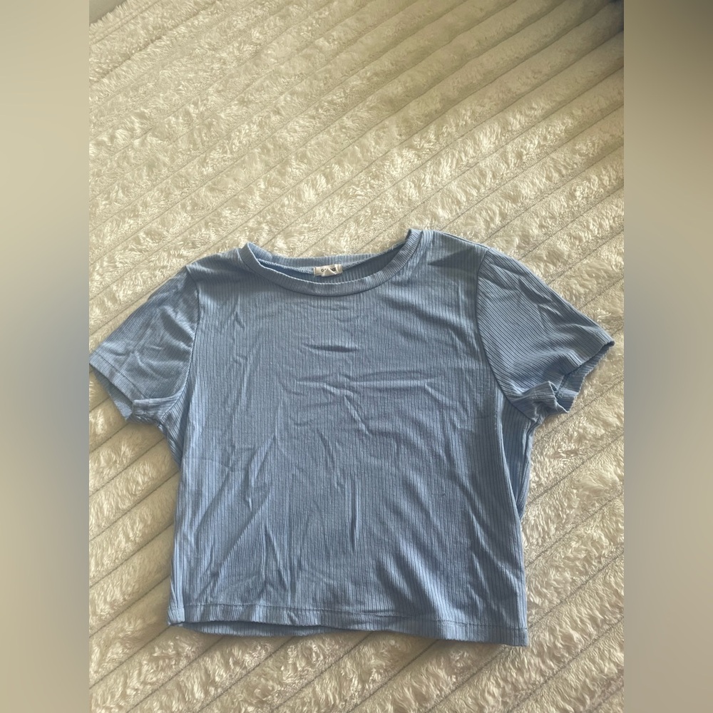 Garage Blue Ribbed Women's Top
